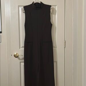 Zara Brown Mockneck Sleeveless Dress